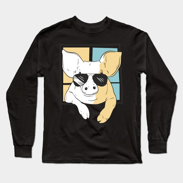 Cool Pig Long Sleeve T-Shirt by Oolong